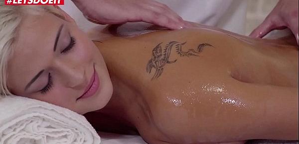  Czech Babe Ria Sun gets an intense happy end on the massage table